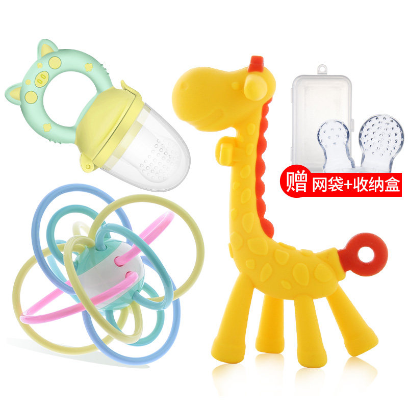 长颈鹿磨牙棒曼哈顿手抓球宝宝牙胶 小孩子母婴牙胶