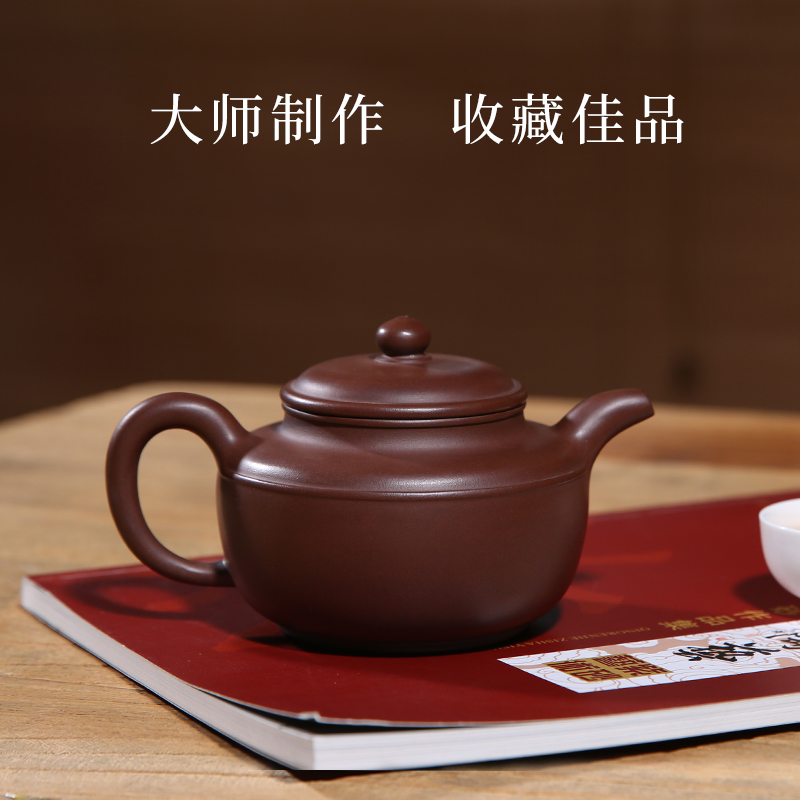 此时此刻宜兴紫砂壶清泉壶纯手工紫砂茶壶鲍国君原矿紫泥紫砂名家