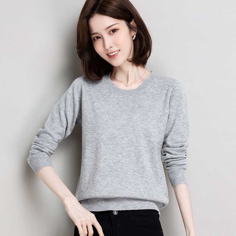 低圆领羊毛衫女士2020年新款打底衫 voh毛衣