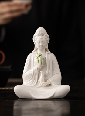 德化白瓷娑婆三圣佛像释迦牟尼