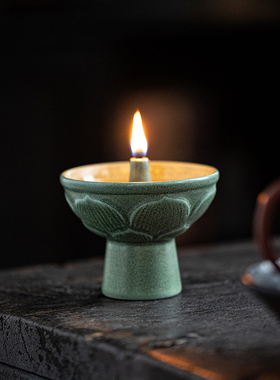 新品陶瓷复古灯盏供佛酥油灯摆件