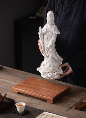 沙比利底座实木中式长方形摆件