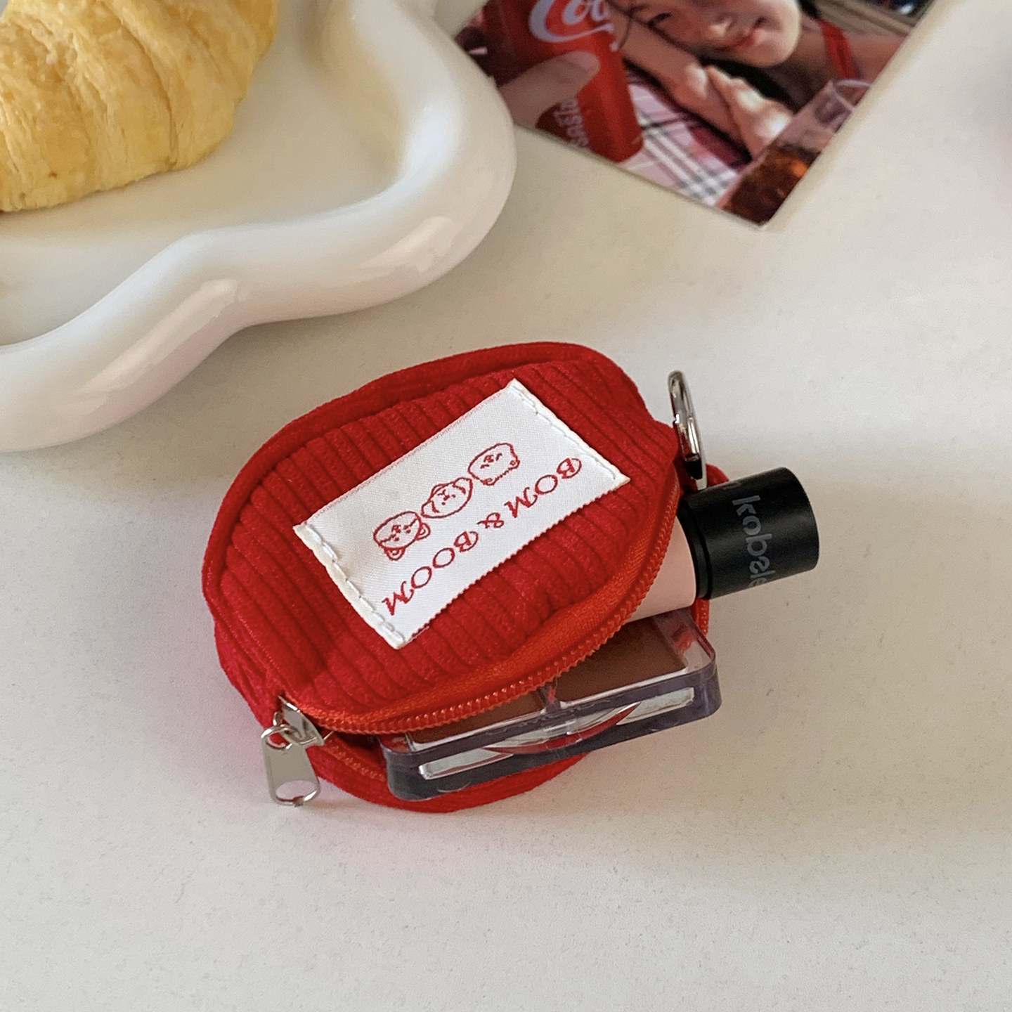 复古灯芯绒零钱包女随身便携小包包可挂口红杂物收纳包迷你化妆包,淘宝优惠券,粉丝福利购,淘宝优惠卷