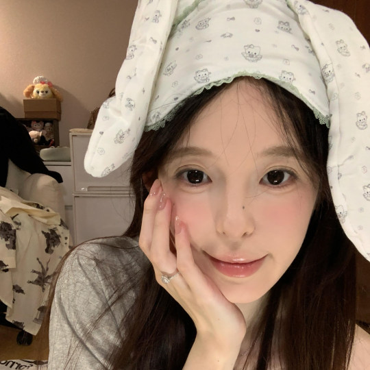 Cute! Sweet girl girly bunny ears lace eye mask female ins style cartoon two-dimensional sleep blackout sleep