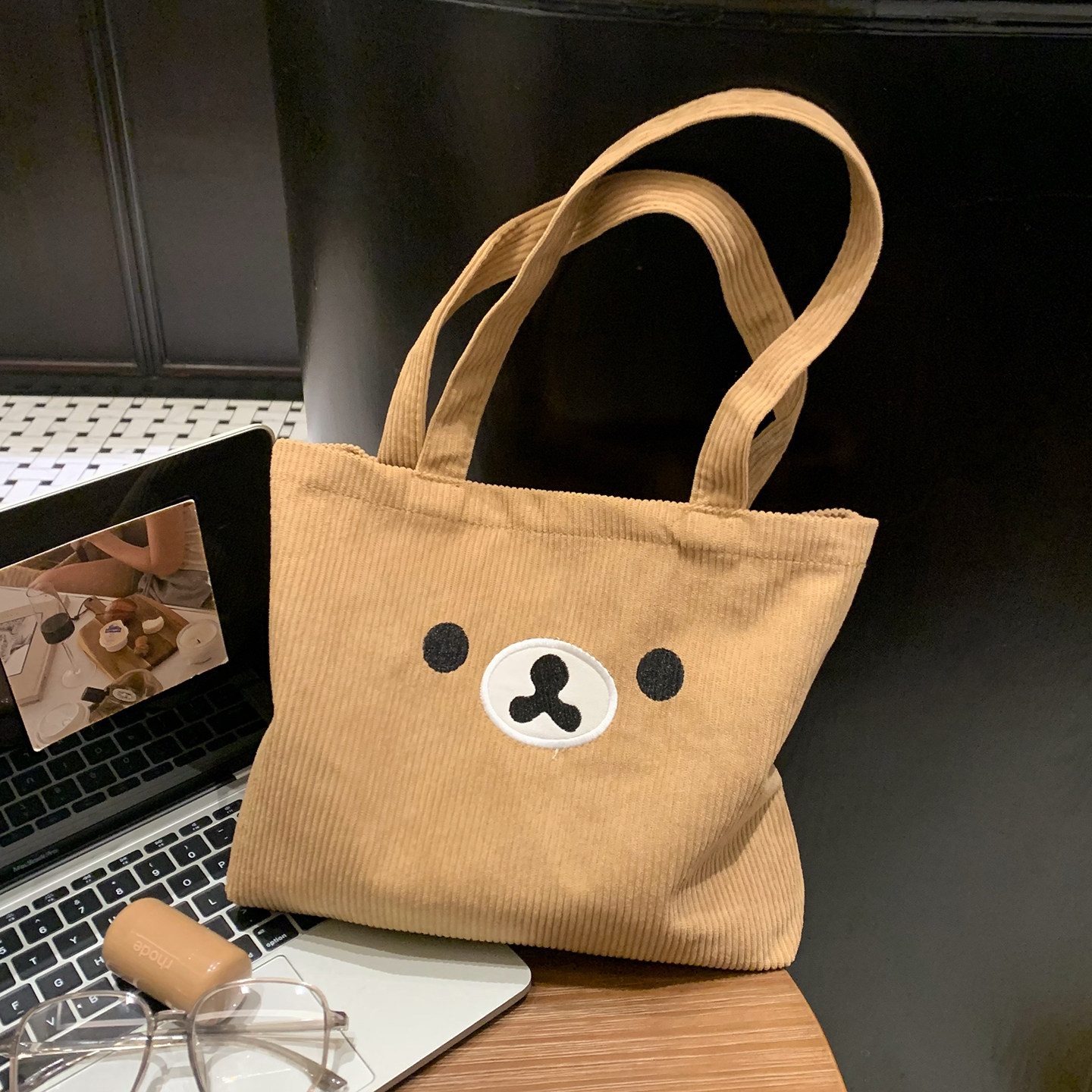 可爱轻松熊大容量单肩帆布包学生通勤上班族高颜值手提包托特挎包,淘宝优惠券,粉丝福利购,淘宝优惠卷