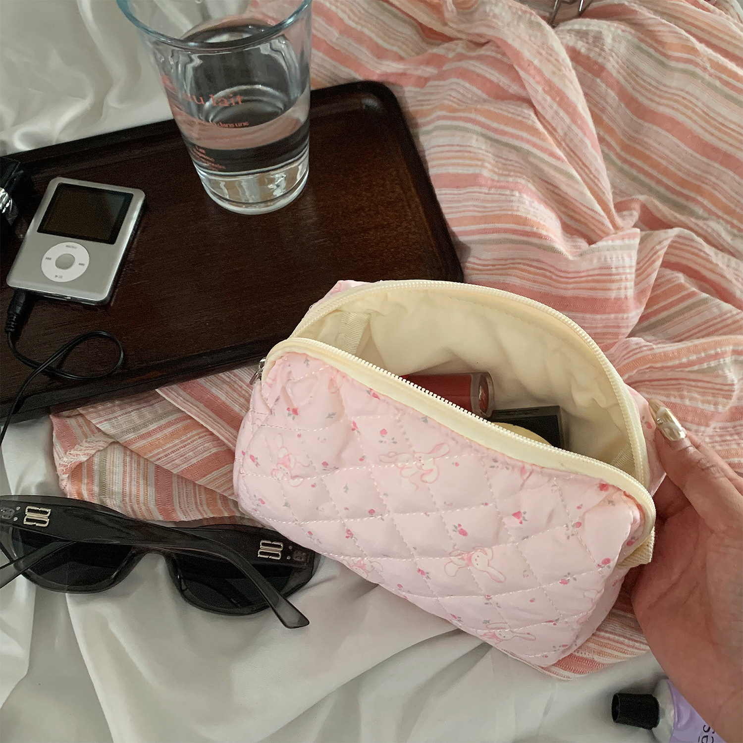 化妆包女便携随身小化妆袋旅行化妆品收纳包可爱粉色洗漱包收纳袋,淘宝优惠券,粉丝福利购,淘宝优惠卷