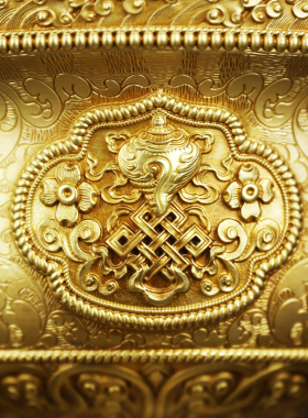 慧宝八吉祥长明灯家用黄铜酥油灯