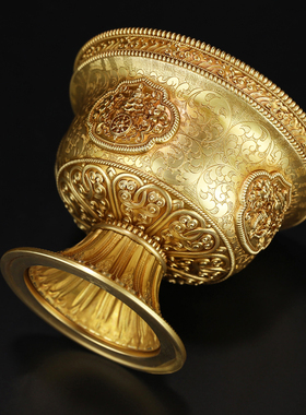 纯铜佛前招财摆件供水杯