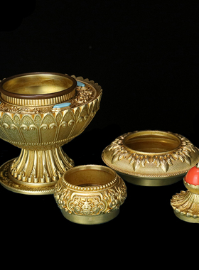 慧宝米盒A款纯铜八吉祥三层米罐