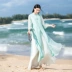 Mùa hè 2019 đầm voan mới được cải tiến Hanfu cheongsam Nghệ thuật phong cách Trung Quốc retro quần áo Zen quốc gia - Cộng với kích thước quần áo Cộng với kích thước quần áo