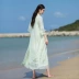 Cải tiến văn học và nghệ thuật Hanfu sườn xám váy Dịch vụ trà Zen quốc gia Trung Quốc phong cách Hán yếu tố Tang phù hợp với quần áo retro - váy đầm