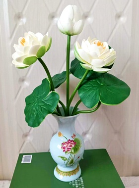 仿真花莲花荷花装饰供佛套装供奉