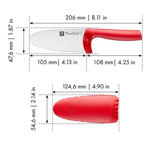 德国双立人儿童专用厨刀带刀套护手防割多用蔬菜水果刀进口不锈钢 - 图3