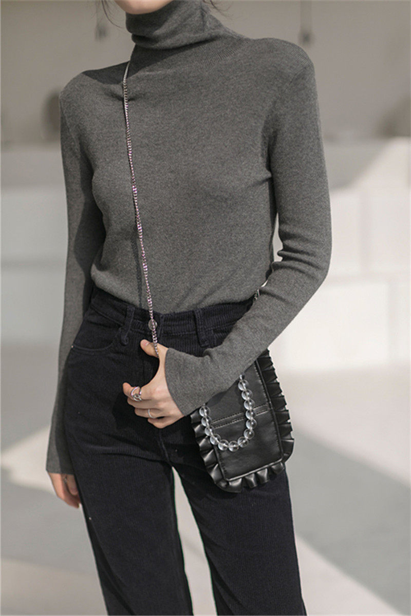 高领毛衣女秋冬洋气内搭羊毛针织衫修身堆堆领打底衫软糯百搭上衣,淘宝优惠券,粉丝福利购,淘宝优惠卷