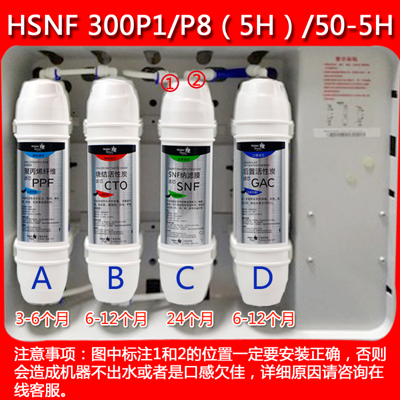 海尔施特劳斯净水器机滤芯HSNF-300P1/P1J/P8(5H)/50-5H纳滤智净 - 图2