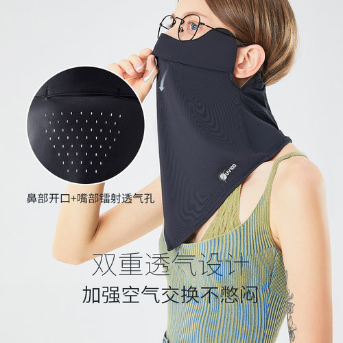 UV100防晒面罩男女薄款夏天户外骑行遮阳遮全脸防紫外线口罩21570 - 图0