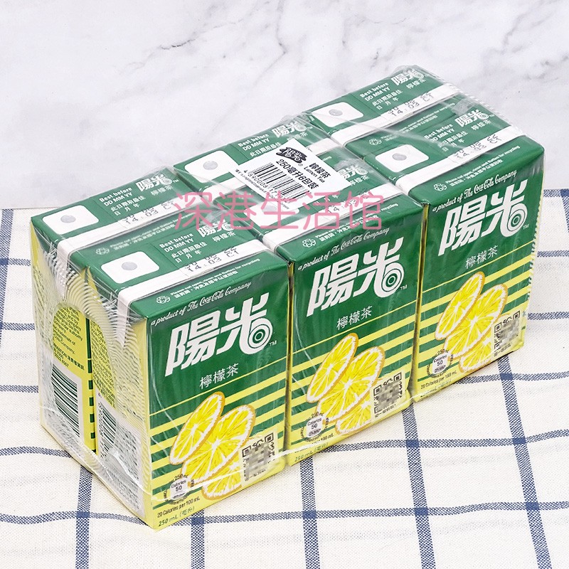 香港进口 阳光柠檬茶饮品 港版茶餐厅柠檬果汁饮料饮品250ml*6盒 - 图0