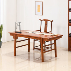 Красного дерева стол 刺猬紫檀画案新中式圆腿书法桌全实木书桌花梨木办公桌红木写字台 Song Yun