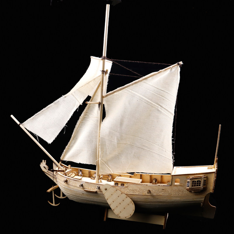 正品古典木质帆船拼装套材信风模型荷兰皇家游艇 diy玩具