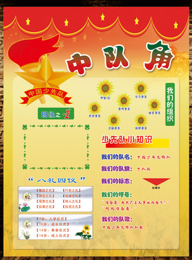 向阳中队角布置墙贴标语少先先锋队口号小学班级教室布置墙贴纸
