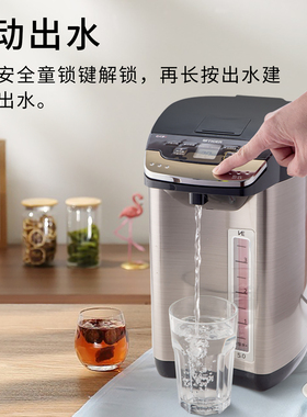 虎牌无蒸汽恒温电热水瓶进口5L