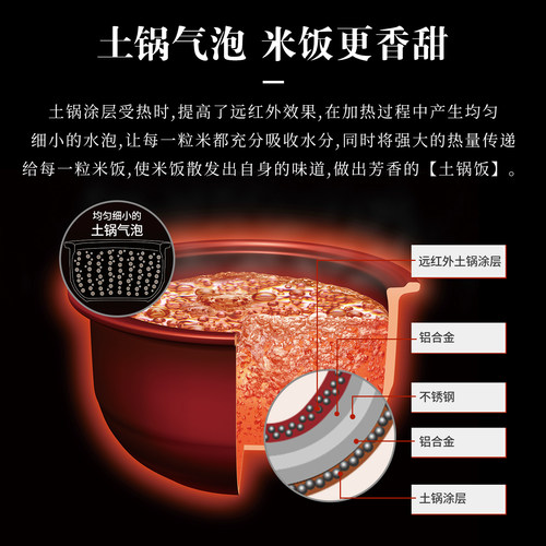 TIGER虎牌JPW-T10C原装进口IH土锅涂层电饭煲家用3L柴火饭3-4人份 - 图1