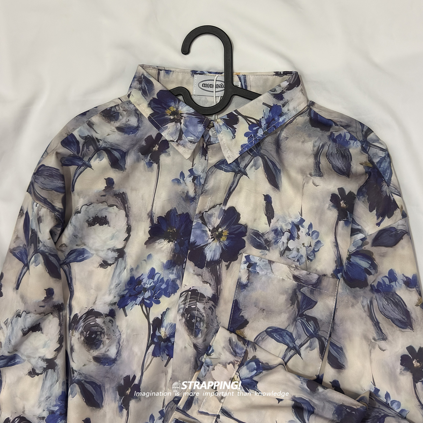 STRAPPING老式植物印象花卉长袖花衬衫港风复古日系男女痞帅春秋 - 图0