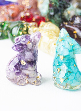 跨境天然水晶碎石滴胶可爱办公室