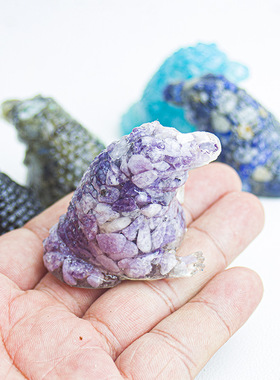 跨境天然水晶碎石滴胶办公室家居