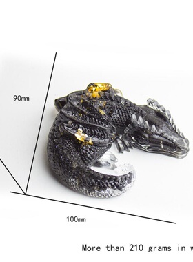 天然水晶碎石卡通龙树脂滴胶公仔