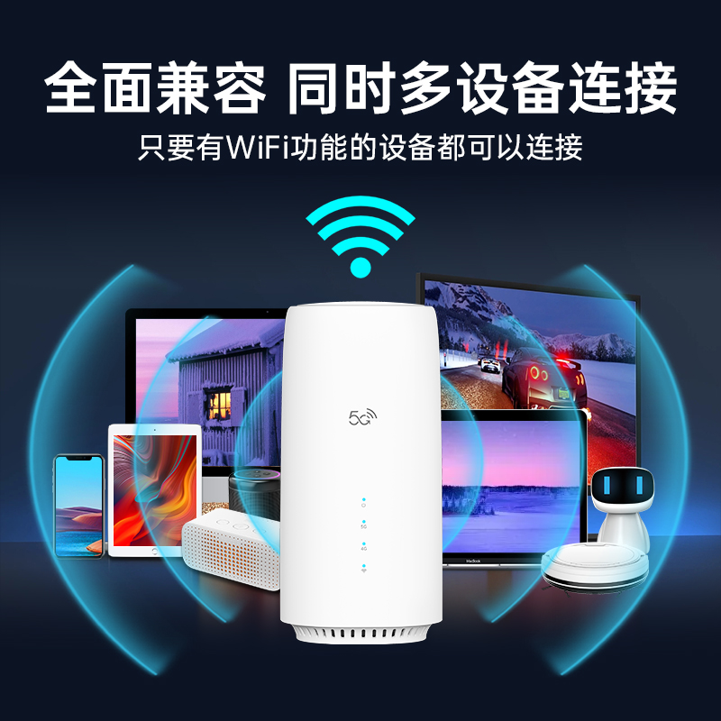5G无线宽带企业级路由器随身WiFi移动无线光纤千兆双频WiFi6内置纯流量上网卡智能热点全网通居家办公用网