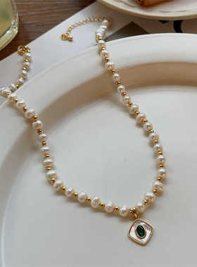 天然淡水珍珠锁骨链女