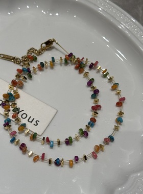 多巴胺女孩彩色糖果锁骨链小清新