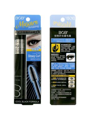 正品BOB女生惊艳纤长睫毛膏防水防汗持久不晕染浓密卷翘硅胶刷头