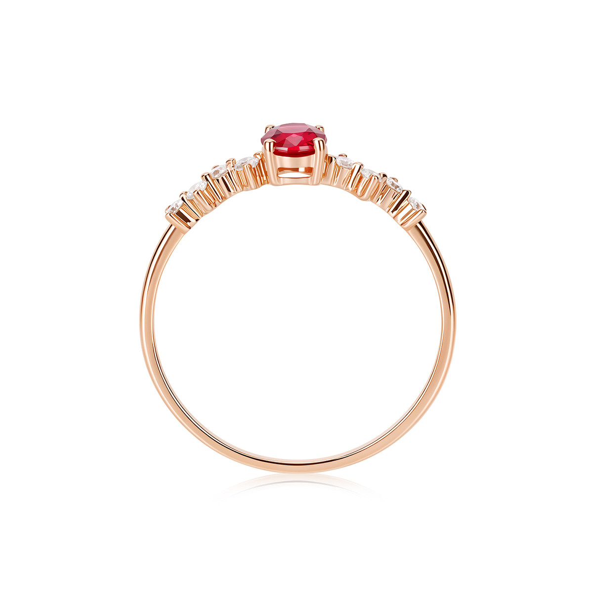 Miangqi 18K gold natural ruby diamond ring