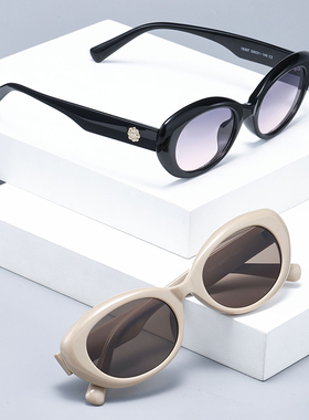 可配近视复古猫眼太阳镜2025新款GM高级感墨镜女防晒开车眼镜男款