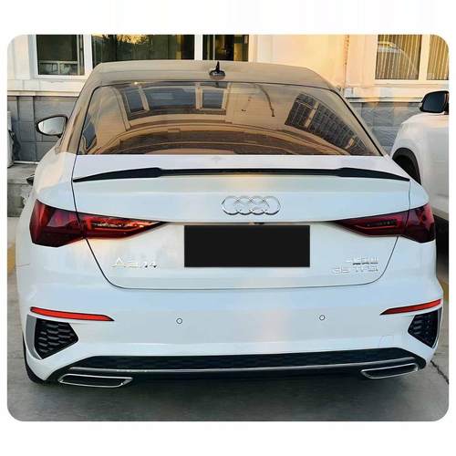 适用奥迪a4la3尾翼A5A6L改装S4S3S5S6原厂M4刀锋尾翼免打孔定风翼 - 图0