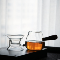 Xinyu Square Day style heat resistant and transparent glass fair cup tea leakage tea drinking machine uniform cup large number tea sea tea set accessories