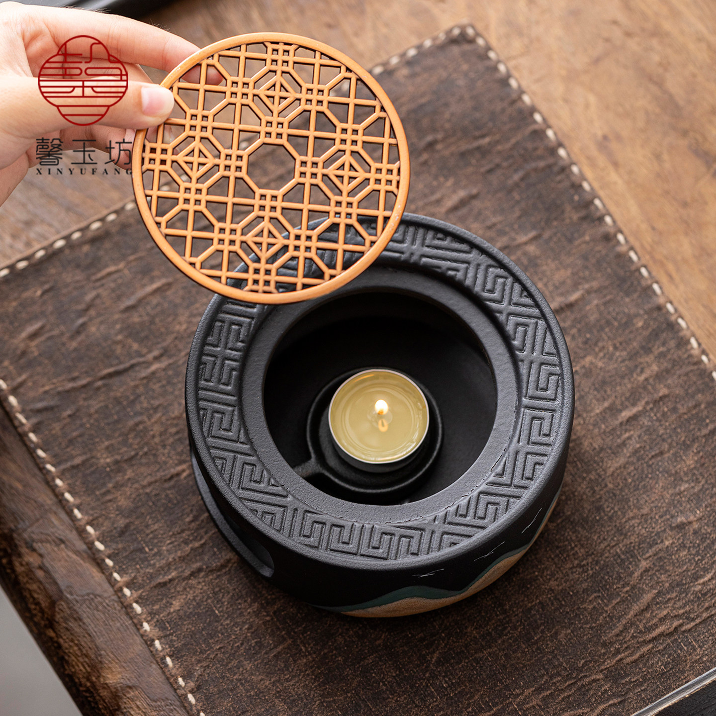 中式远山大号温茶炉花茶炉家用蜡烛加热底座围炉煮茶温茶器,淘宝优惠券,粉丝福利购,淘宝优惠卷