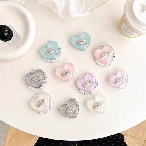 彩色爱心手机气囊支架英文轻奢ins风高级感磁吸背贴桌面看剧支架 - 图2