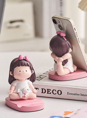 瑜伽可爱女孩桌面手机支架
