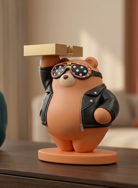 美式复古小熊装饰摆件