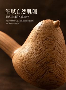 自然栖息极简木纹飞鸟手工摆件