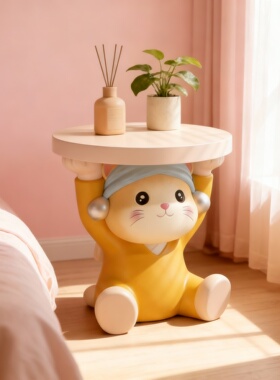 可爱萌系猫咪造型边几床头柜
