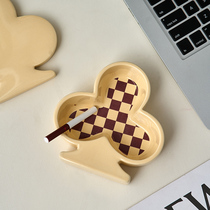 Minimalist with cover Fly Ash Poker Ashtrays Home Living Room Office Desktop Creative Chessboard Decorative Smoke Cylinders