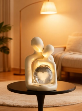 创意人物造型心形客厅装饰摆件