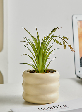 办公室仿真绿植盆栽室内桌面工位改造小物件客厅电视柜家居装饰品