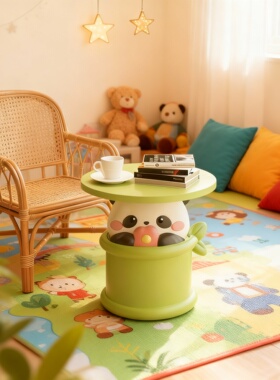 可爱卡通熊猫造型边几儿童房