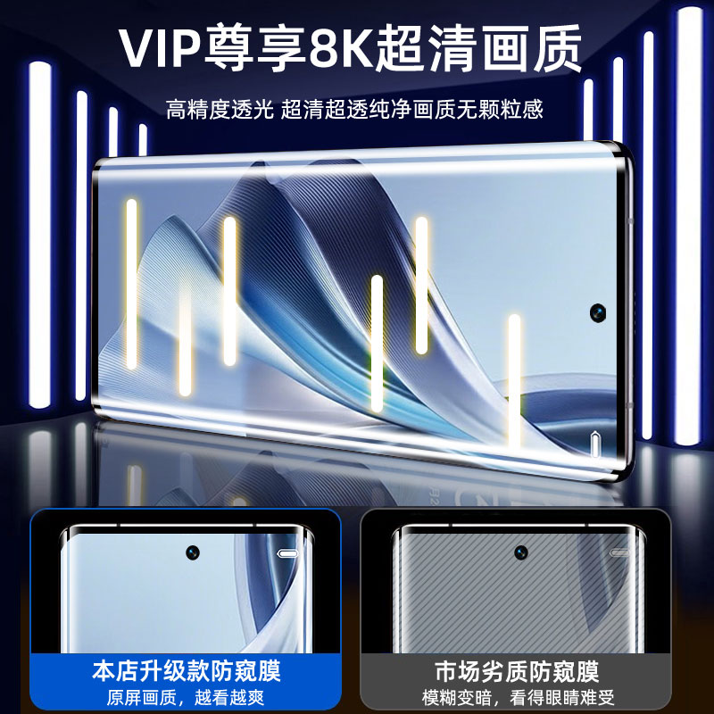 [秒解锁]适用opporeno10Pro手机膜reno8por十7se防窥膜6opporone9防窥reon5陶瓷findx6钢化x5曲面水凝4se贴3 - 图1