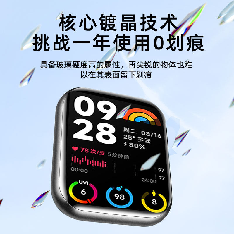 柠乐适用小米手环8Pro保护膜8nfc陶瓷钢化膜9全屏7八代智能运动手表膜mi七新款5曲面6水凝软膜九por防摔贴膜,淘宝优惠券,粉丝福利购,淘宝优惠卷